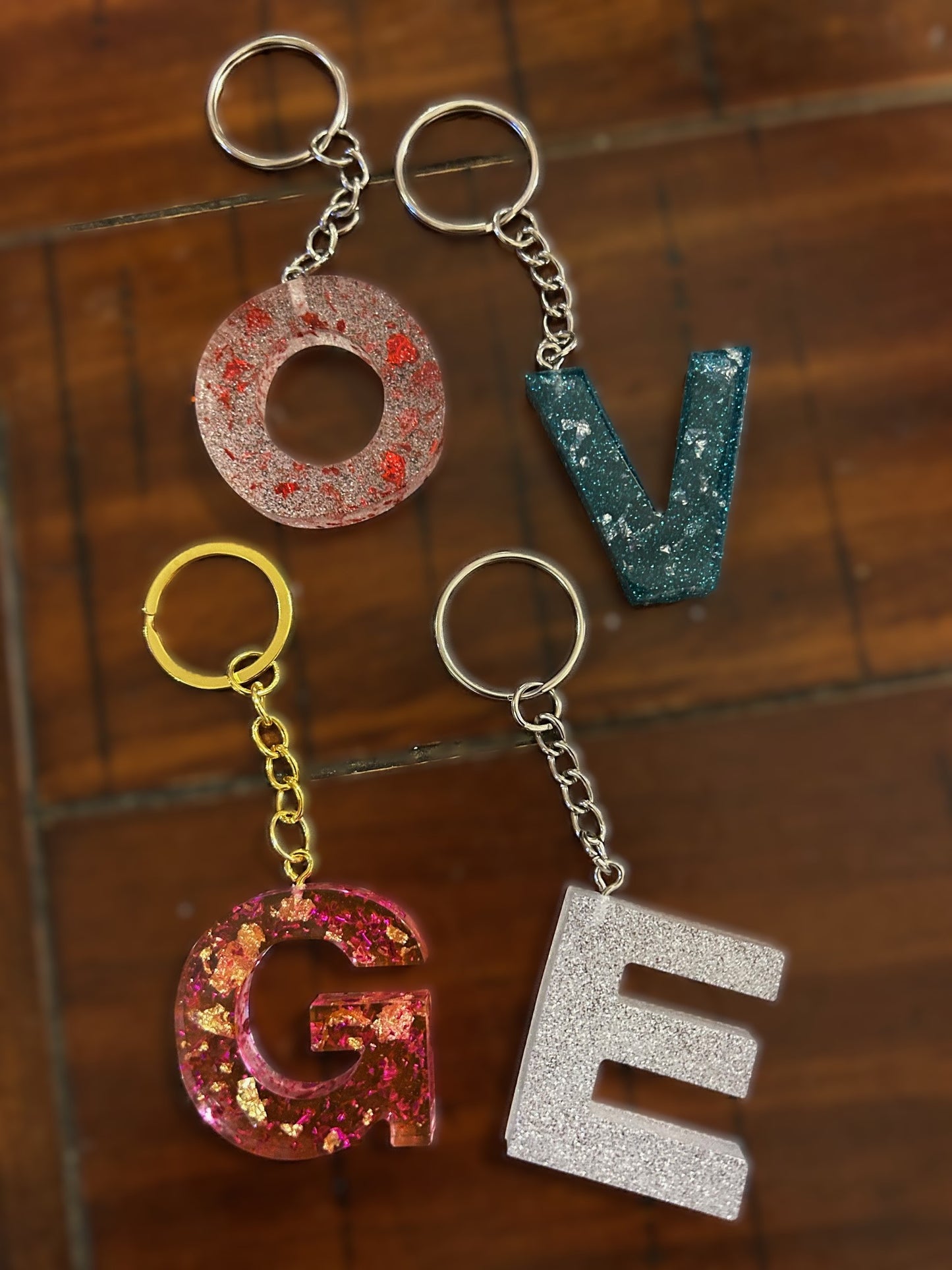 Resin Alphabet Keychain